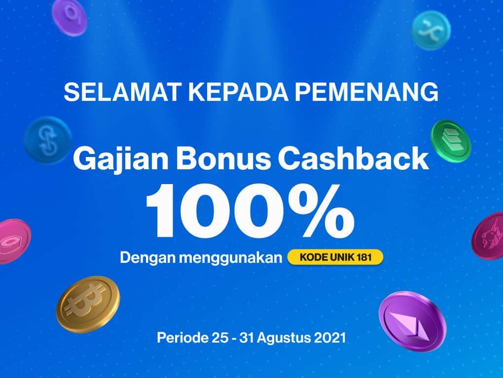 Gambar Pengumuman Pemenang Gajian Bonus Cashback 100% Kode Unik 181 periode Agustus 2021