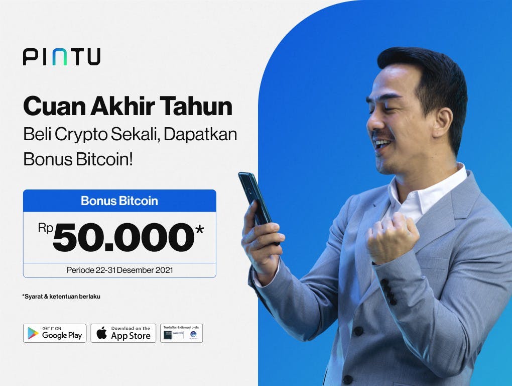 Gambar Cuan Akhir Tahun: Beli Crypto Sekali, Bonus Bitcoin Sebesar Rp50 Ribu!