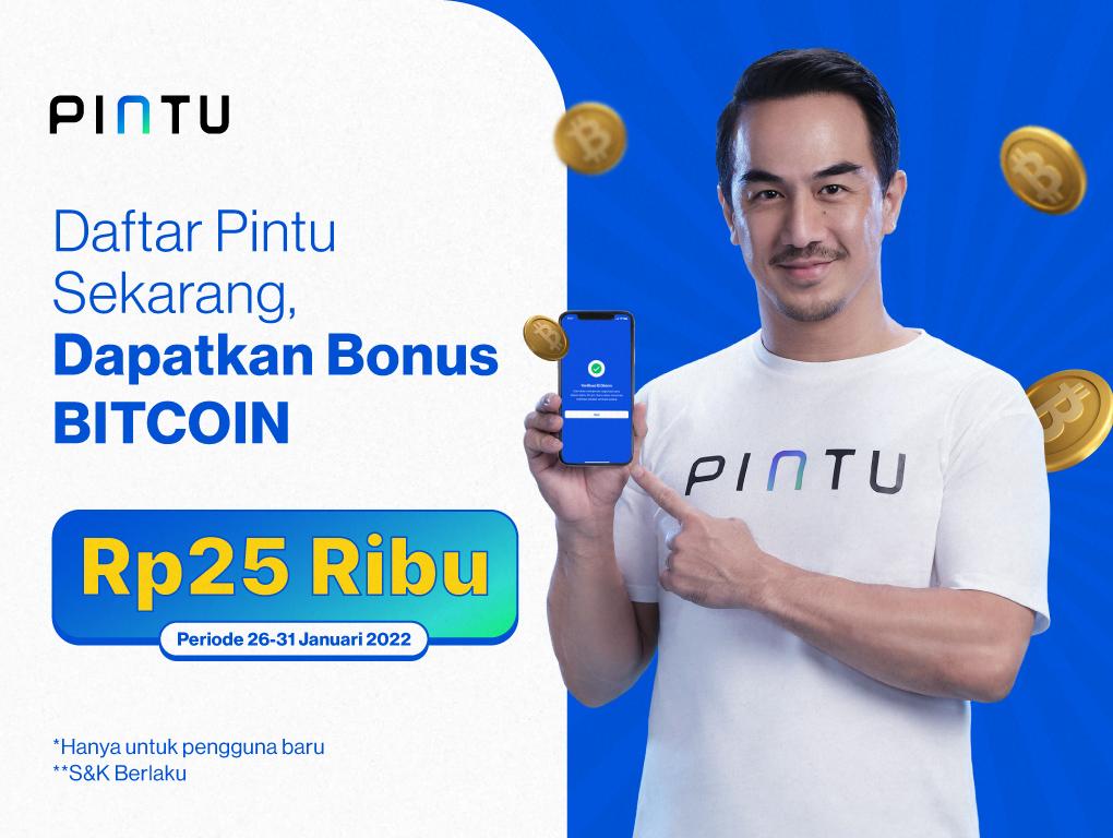 Gambar Daftar di Pintu, Langsung Dapat Bonus BITCOIN Senilai Rp25.000