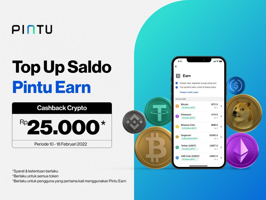 Gambar Promo Pintu Earn: Dapatkan Cashback Crypto Rp25.000