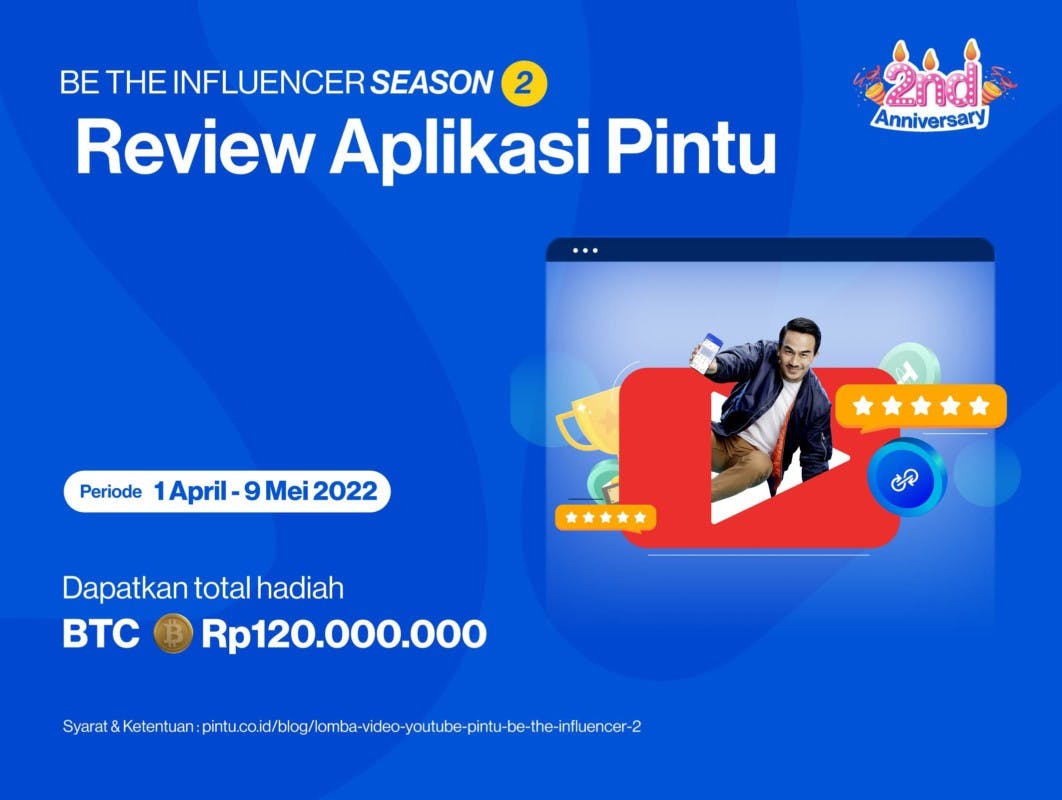 Gambar [CAMPAIGN SUDAH DITUTUP] BE THE INFLUENCER SEASON 2: Review Aplikasi Pintu dan Dapatkan Total Hadiah BTC Rp120 Juta