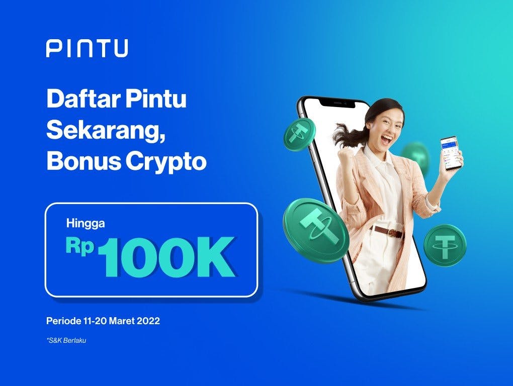 Gambar DAFTAR PINTU SEKARANG, GRATIS CRYPTO HINGGA Rp100k! (Promo Maret 2022)