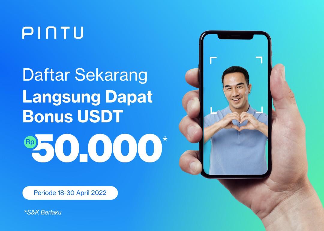 Gambar Daftar Pintu, Bonus USDT Rp50k