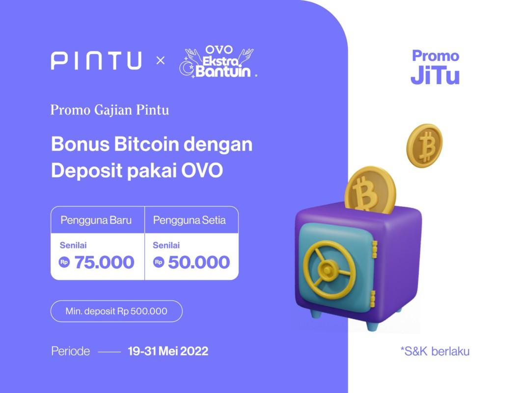 Gambar Promo Gajian Pintu x OVO Mei 2022: Dapatkan Gratis Bitcoin hingga Rp75.000