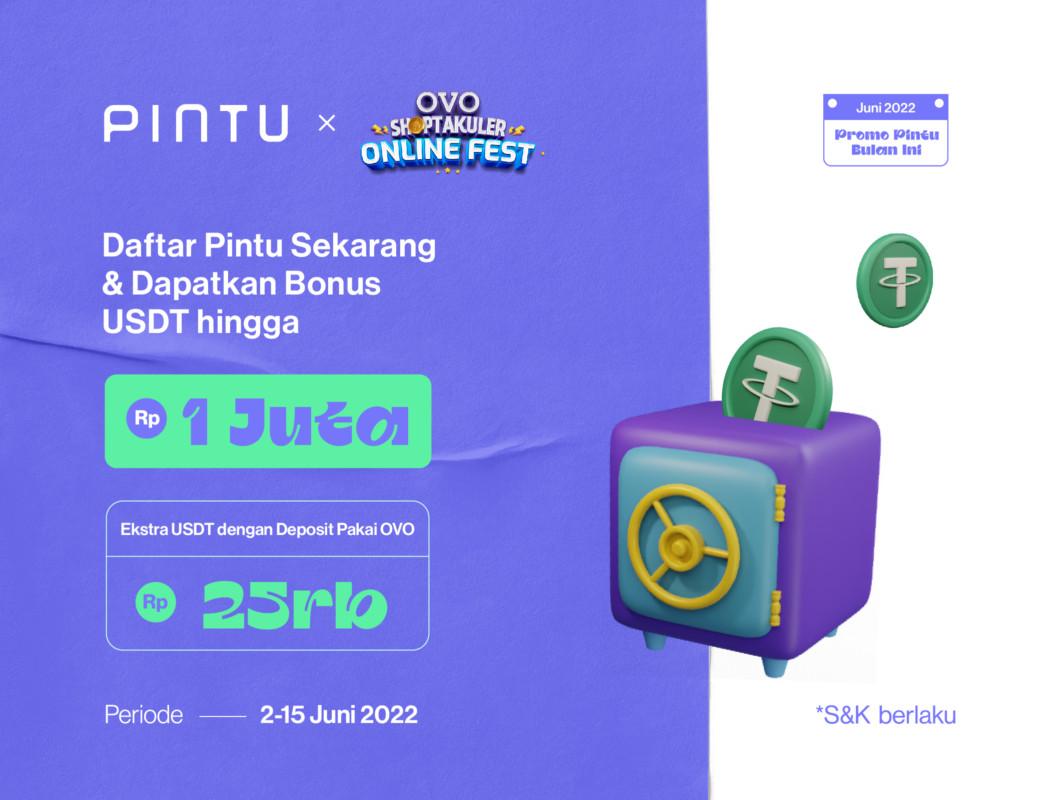 Gambar Promo OVO x Pintu Juni 2022: Gratis USDT Rp25.000