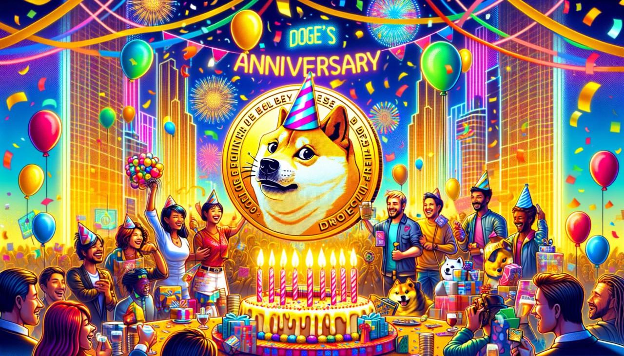 Gambar Heboh! Dogecoin Melonjak di Ulang Tahun ke-10, Likuidasi Pasar Capai Jutaan Dolar!